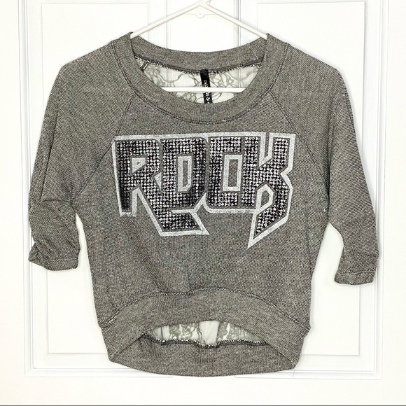 Full Tilt Rock Lace Back Shirt - Girls Small NEW - Picture 1 of 5